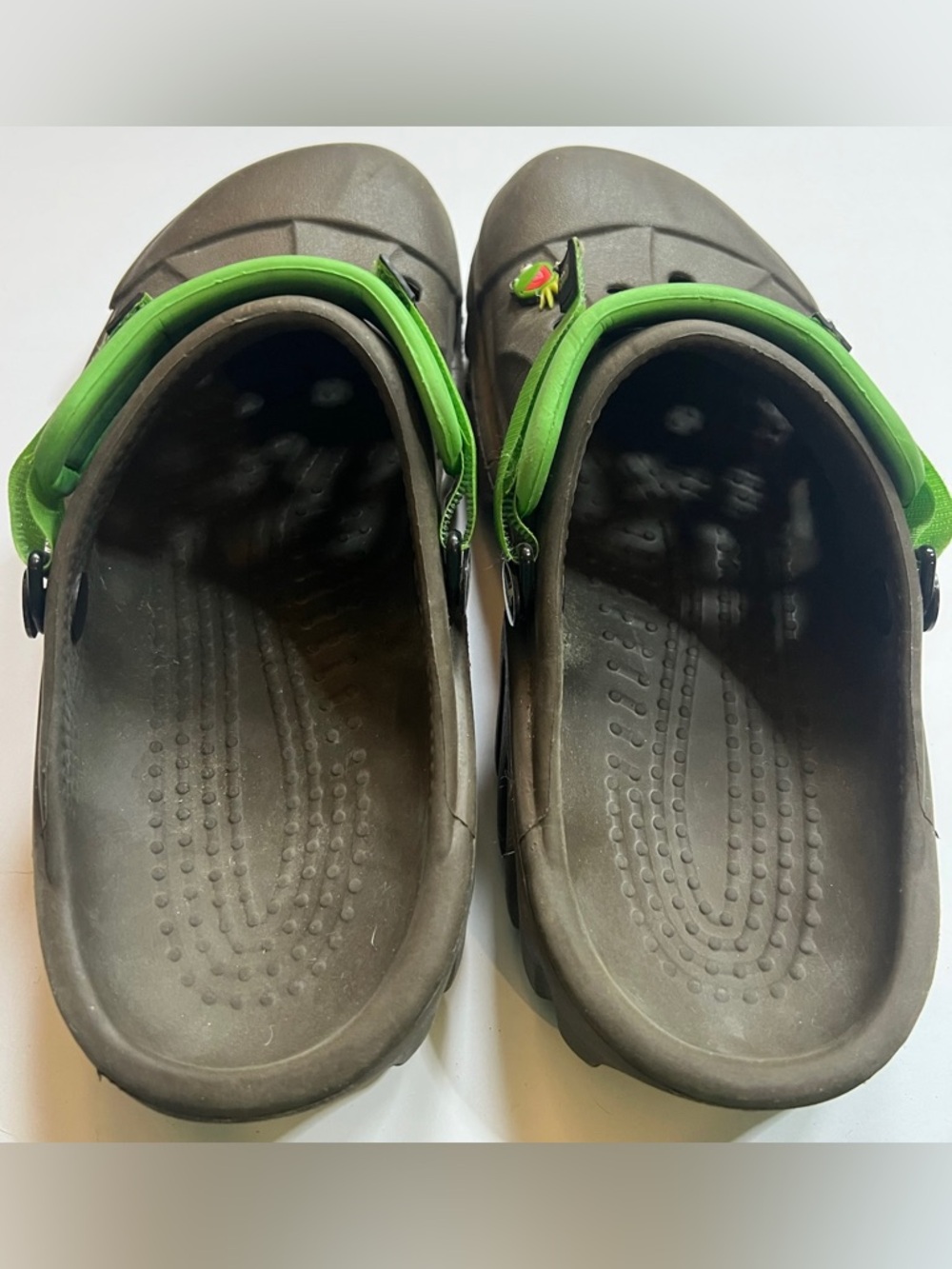 CROCS Classic All-Terrain Clogs Brown / Green Strap Women Size 8 / Men Size 6 - Picture 2 of 5